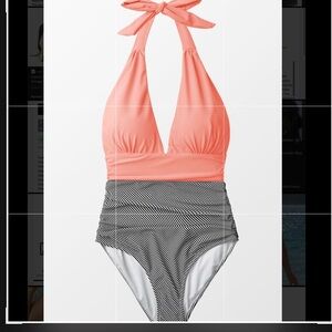 Keeping you accompanied CUPSHE pink stripe and black swimsuit Size Medium NWT